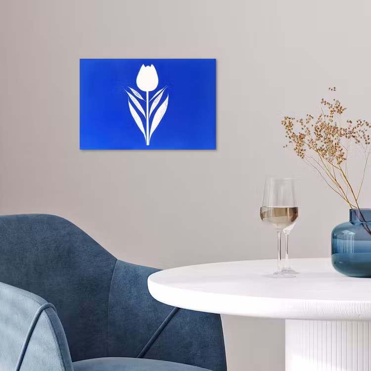 Poster - Tulp - Minimalistisch - Bladeren - Wit — 4