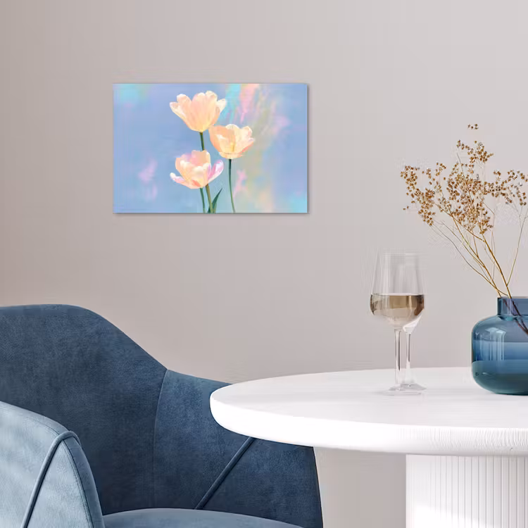 Poster - Tulpen - Roze accenten - Blauw — 4