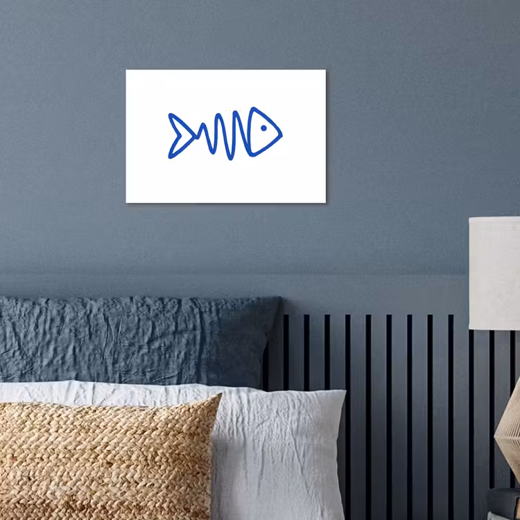 Poster - Vis - Minimalistisch - Blauw - Lijn — 3