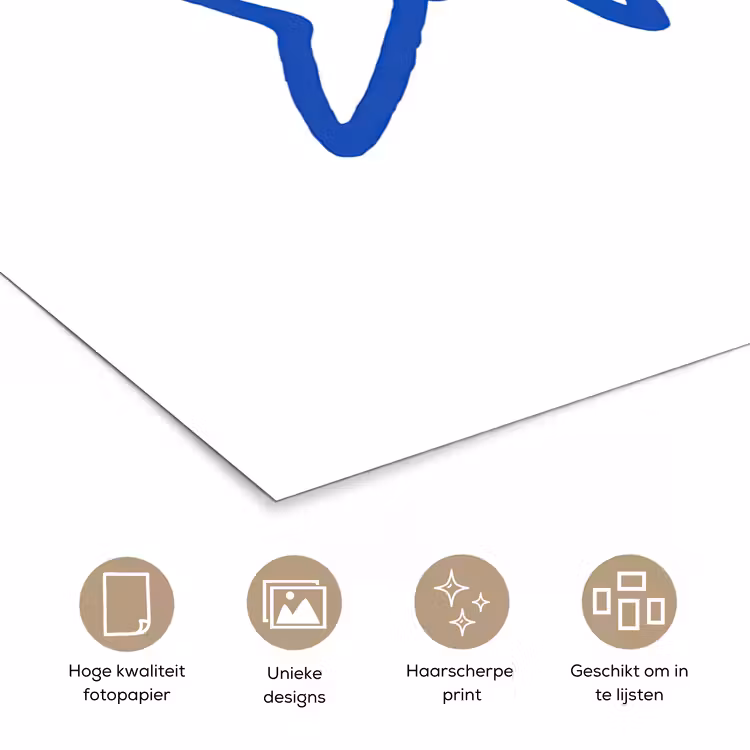 Poster - Vis - Minimalistisch - Blauw - Lijn — 5