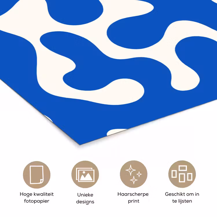Poster - Vormen - Abstract - Blauw - Golven — 5