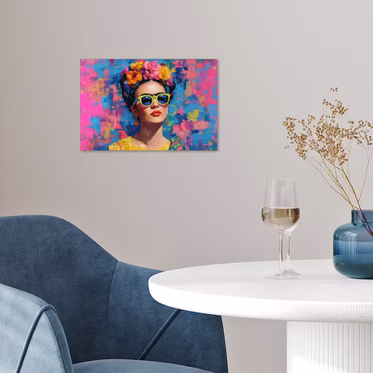 Poster - Vrolijk portret - Vrouw - Bloemenkroon — 4