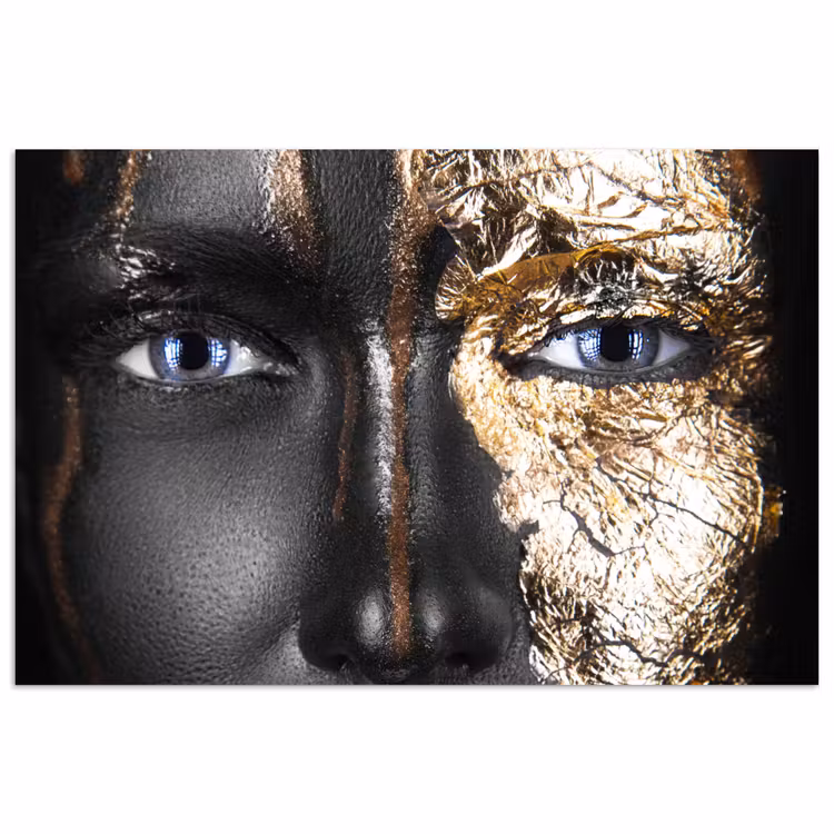 Poster - Vrouw - Bladgoud - Zwart - Goud - Luxe — 1
