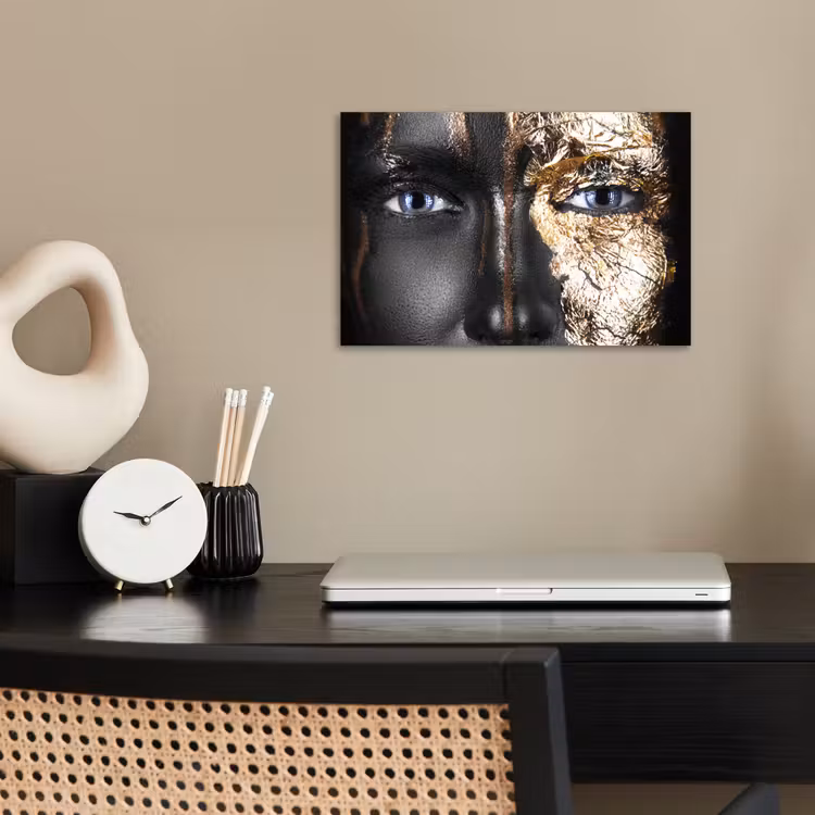 Poster - Vrouw - Bladgoud - Zwart - Goud - Luxe — 2