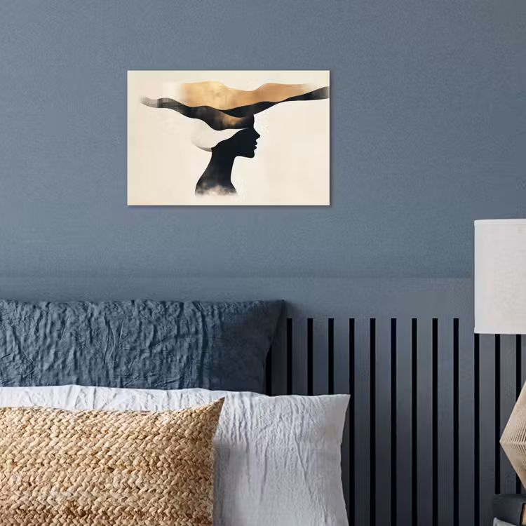 Poster - Vrouw - Golven - Zwart — 3