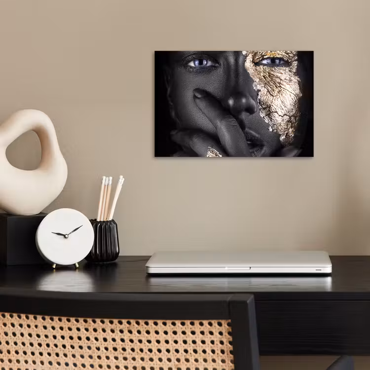 Poster - Vrouw - Goud - Zwart - Schmink - Luxe — 2