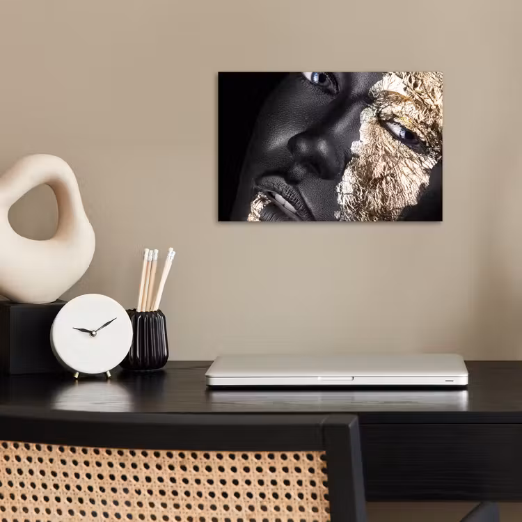 Poster - Vrouw - Goud - Zwart - Verf - Luxe — 2