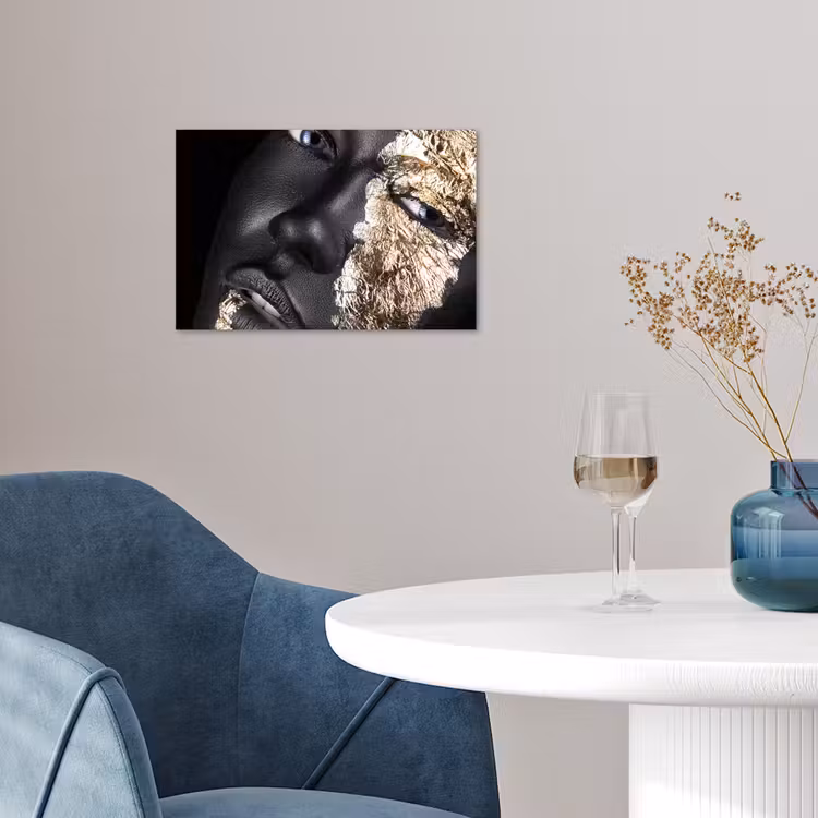 Poster - Vrouw - Goud - Zwart - Verf - Luxe — 4