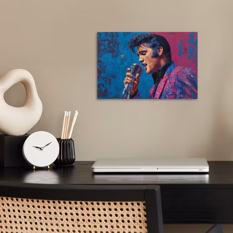 Poster - Zingende man - Glitterjas - Microfoon — 2