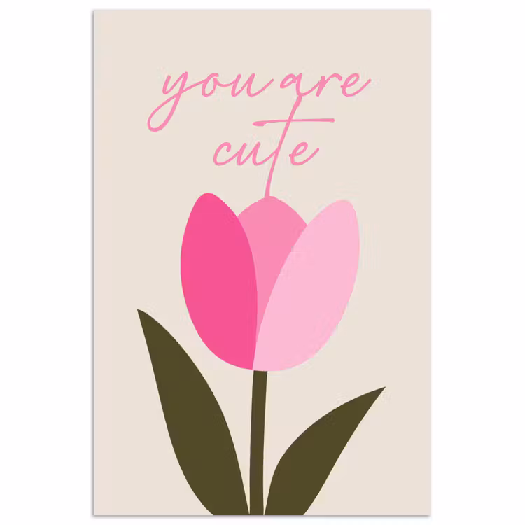 Poster - Tulp - Roze - Valentijn - Bloem — 1