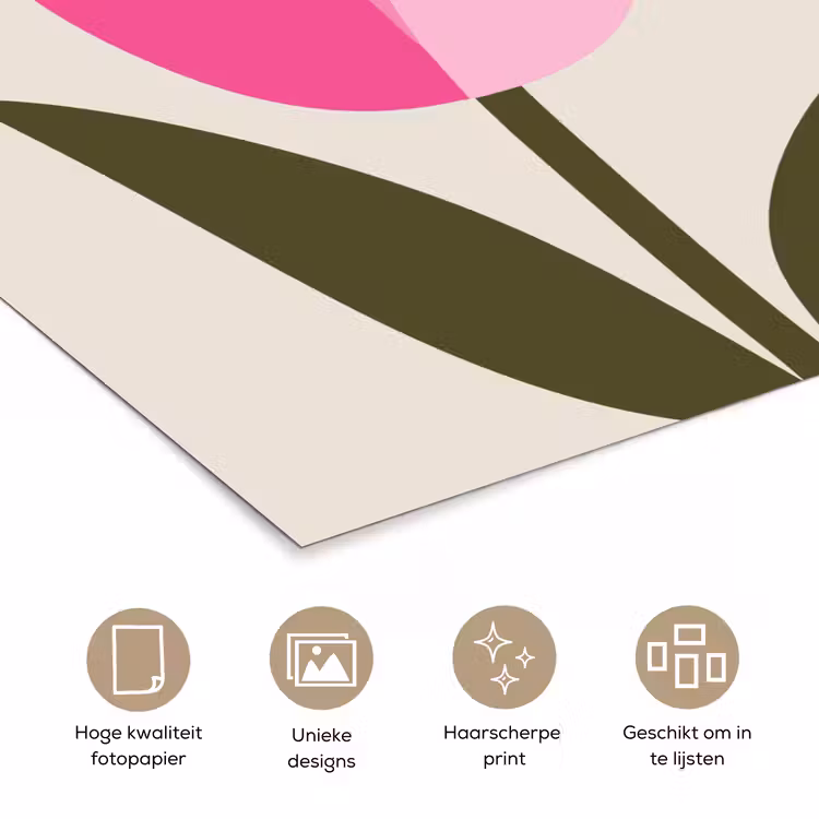 Poster - Tulp - Roze - Valentijn - Bloem — 5