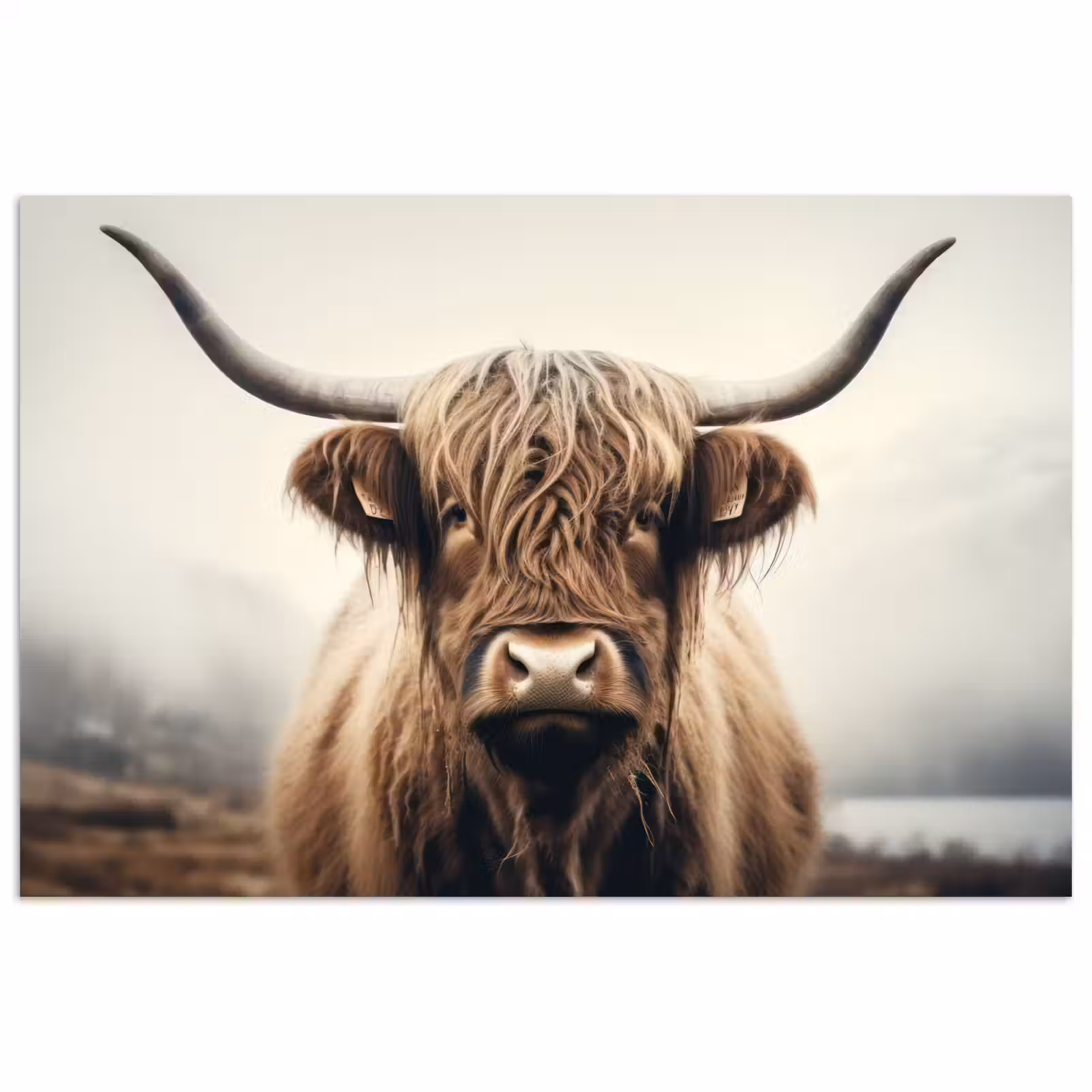 Poster - Schotse hooglander - Hoorns - Landschap — 1