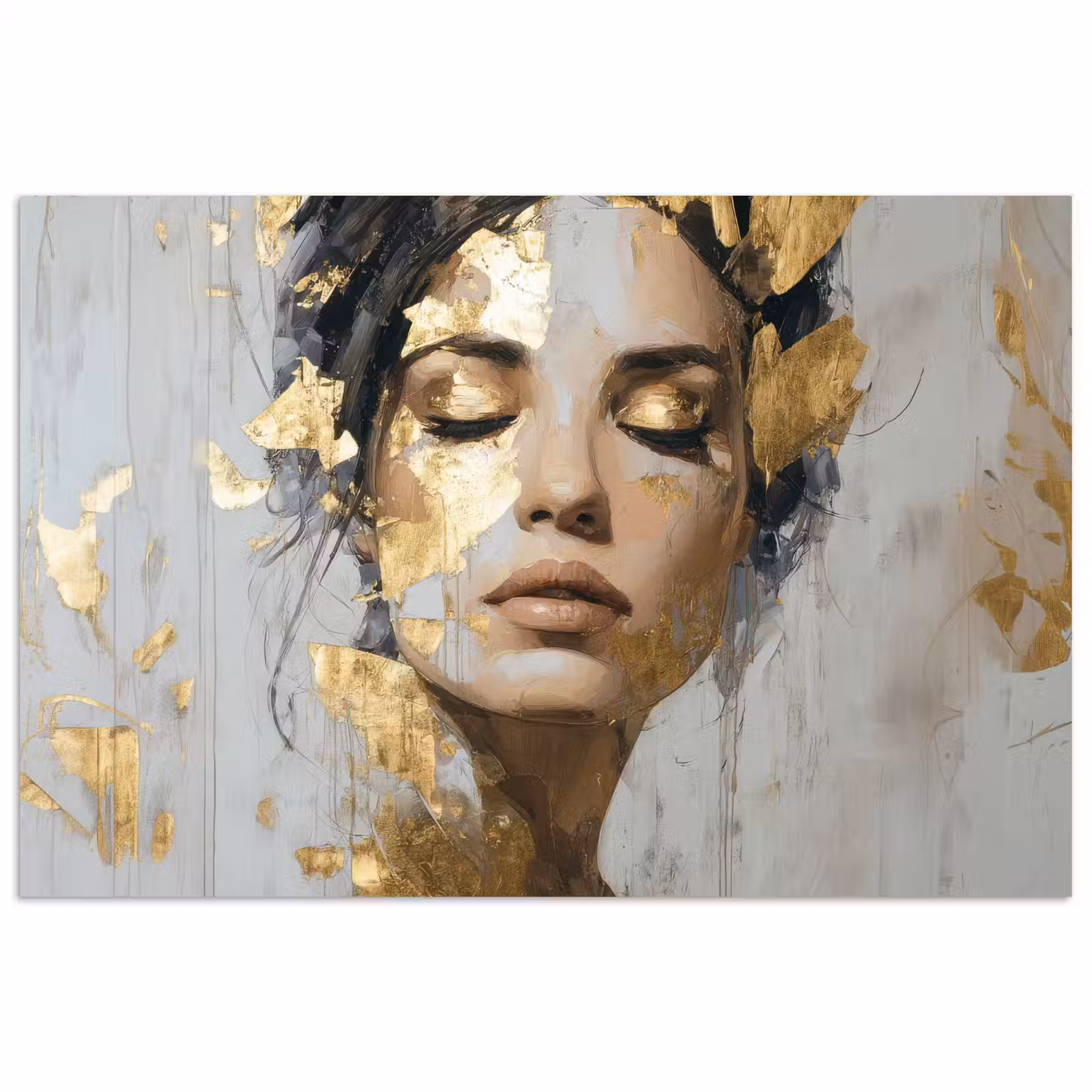 Poster - Sierlijk - Vrouw - Goud - Ogen — 1