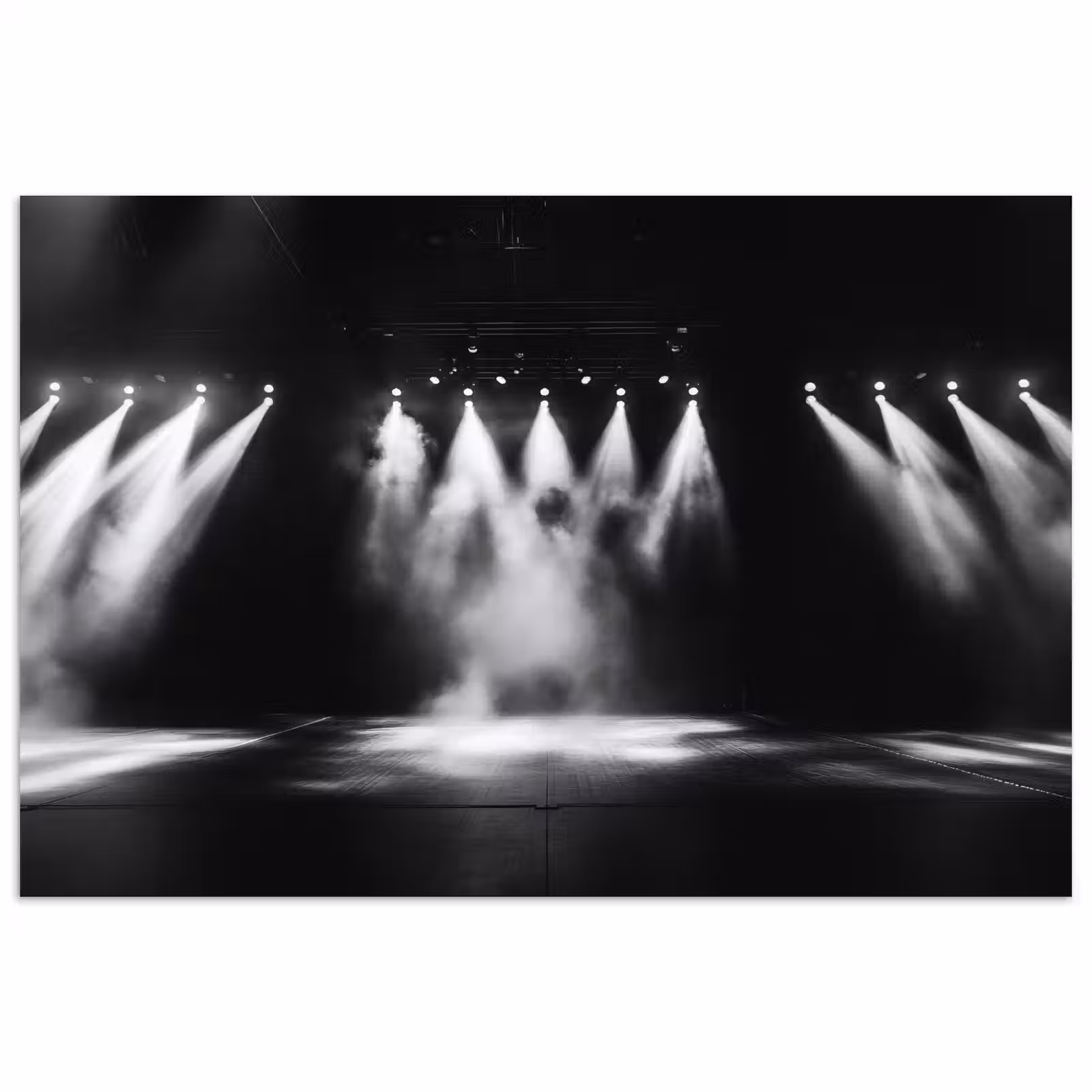 Poster - Theaterzaal - Mist - Spotlights - Zwart — 1
