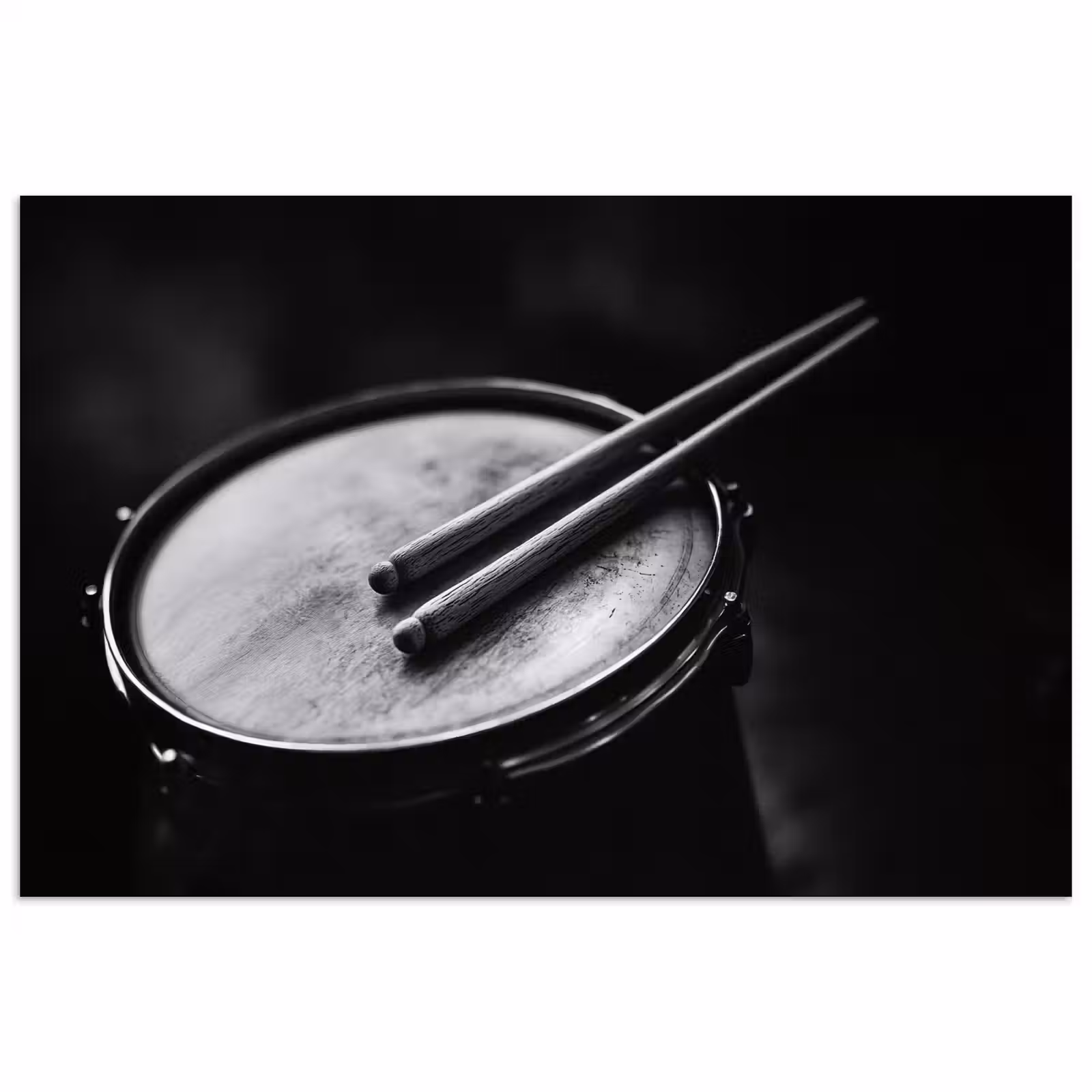 Poster - Trommel - Close-up - Drumstokken - Zwart — 1