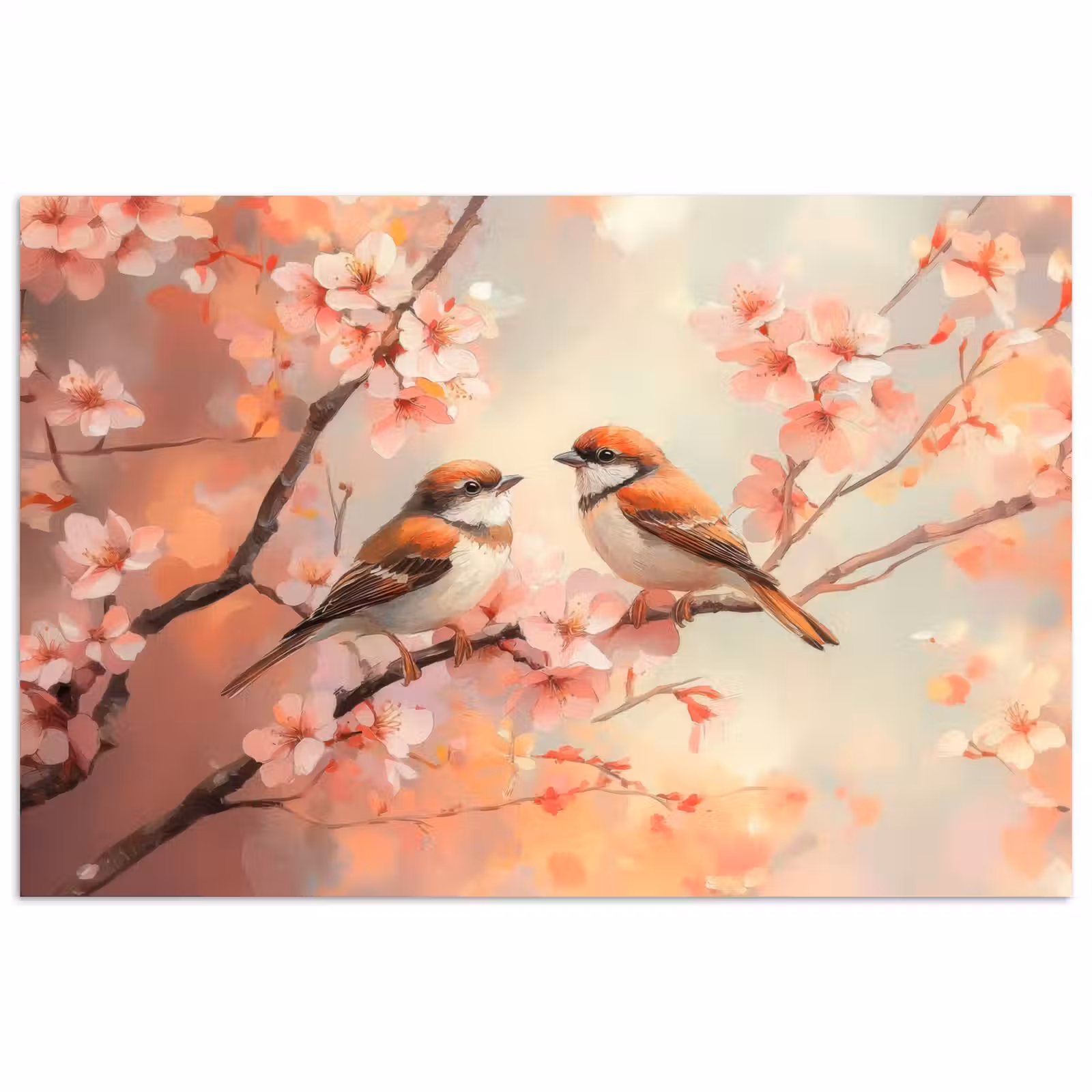 Poster - Vogels - Romantic - Bloesemtak — 1
