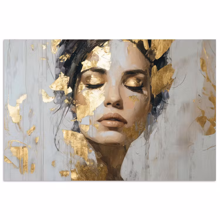 Poster - Sierlijk - Vrouw - Goud - Ogen — 1