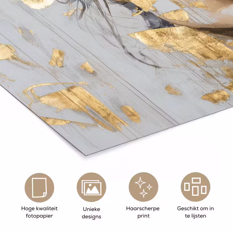 Poster - Sierlijk - Vrouw - Goud - Ogen — 5