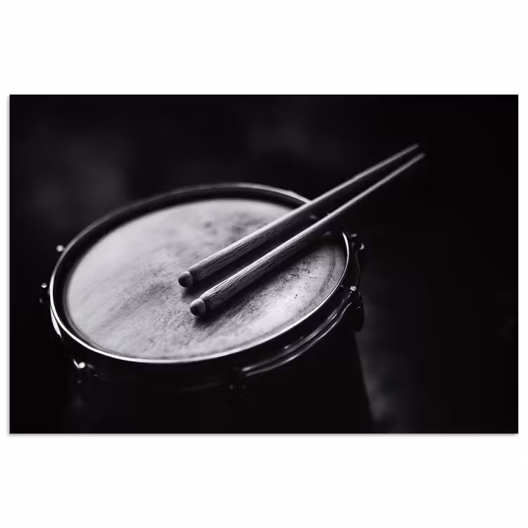 Poster - Trommel - Close-up - Drumstokken - Zwart — 1