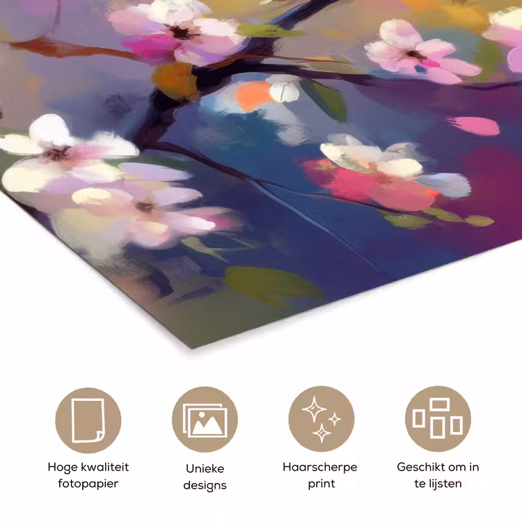 Poster - Vogels - Bloemen - Roze — 5