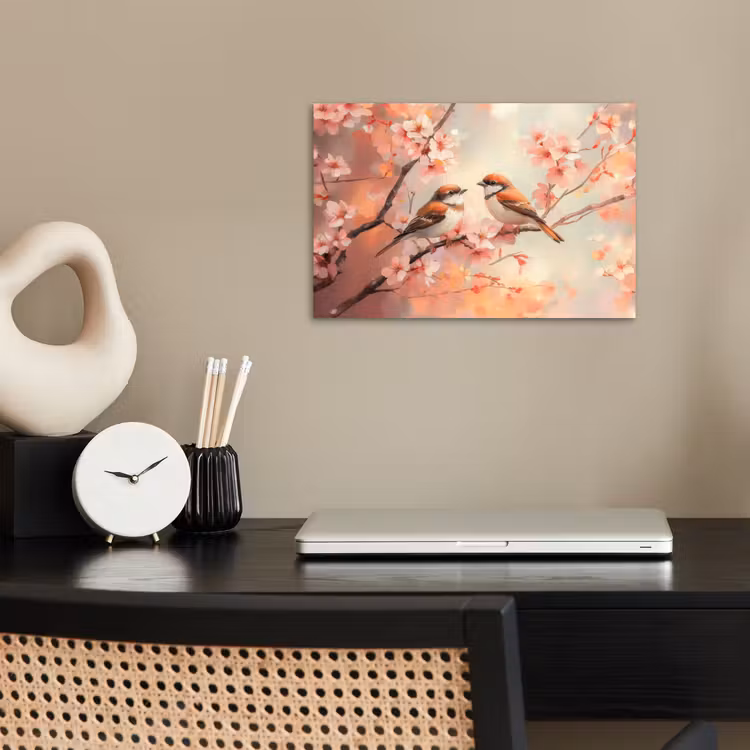 Poster - Vogels - Romantic - Bloesemtak — 2