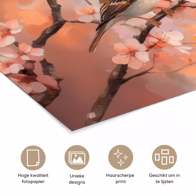 Poster - Vogels - Romantic - Bloesemtak — 5
