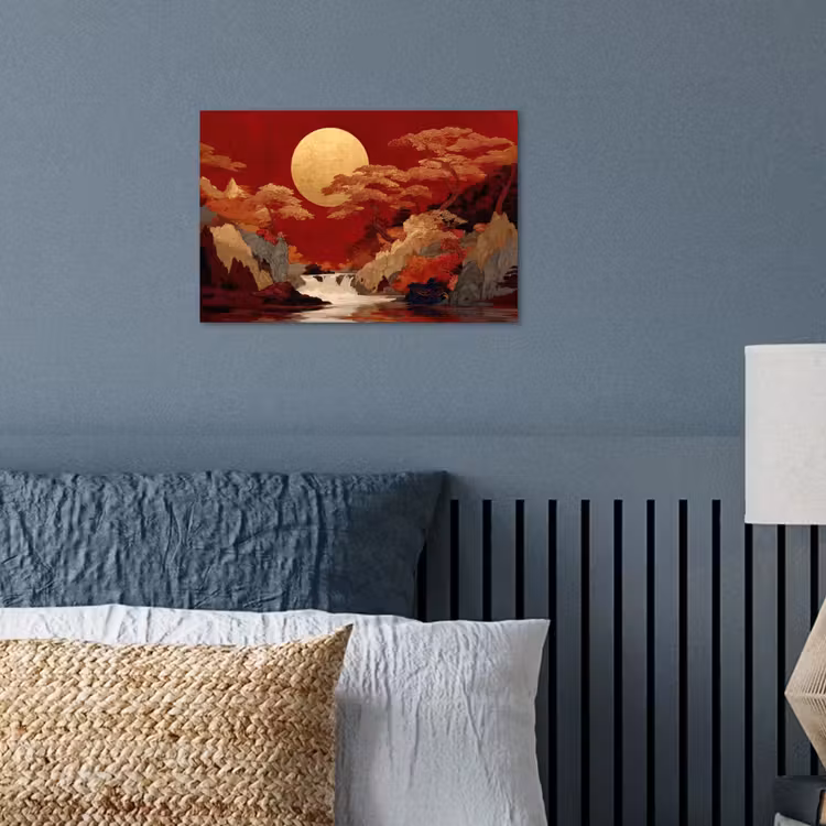 Poster - Volle maan - Landschap - Waterval — 3