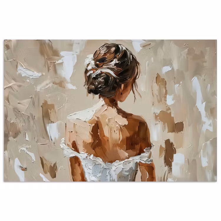 Poster - Vrouw - Verf - Abstract - Beige - Modern — 1