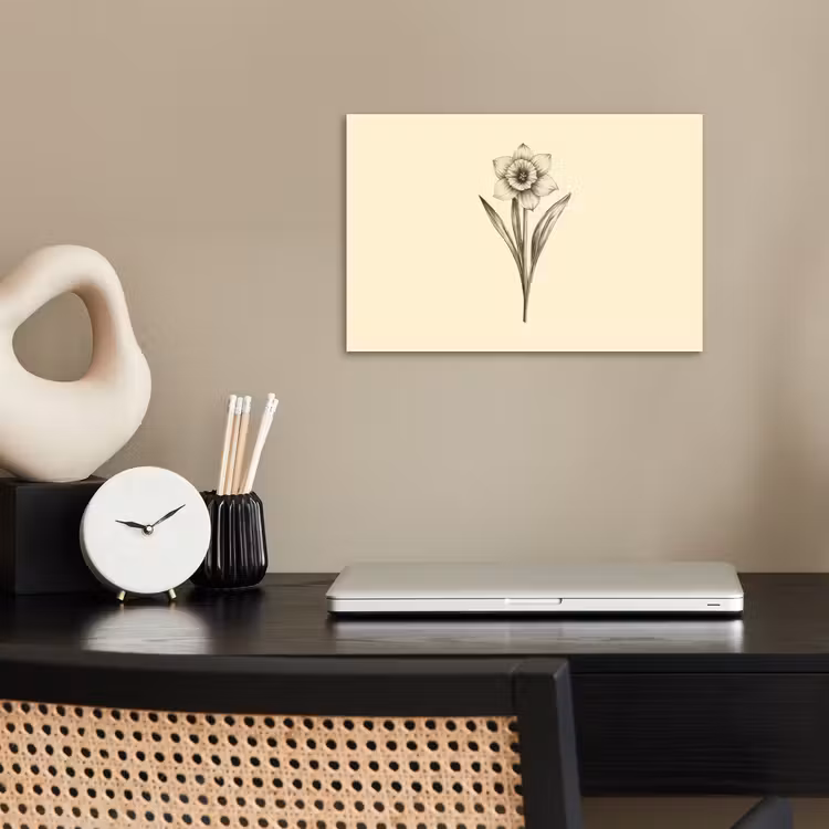 Poster - Zwart - Narcis - Illustratie — 2
