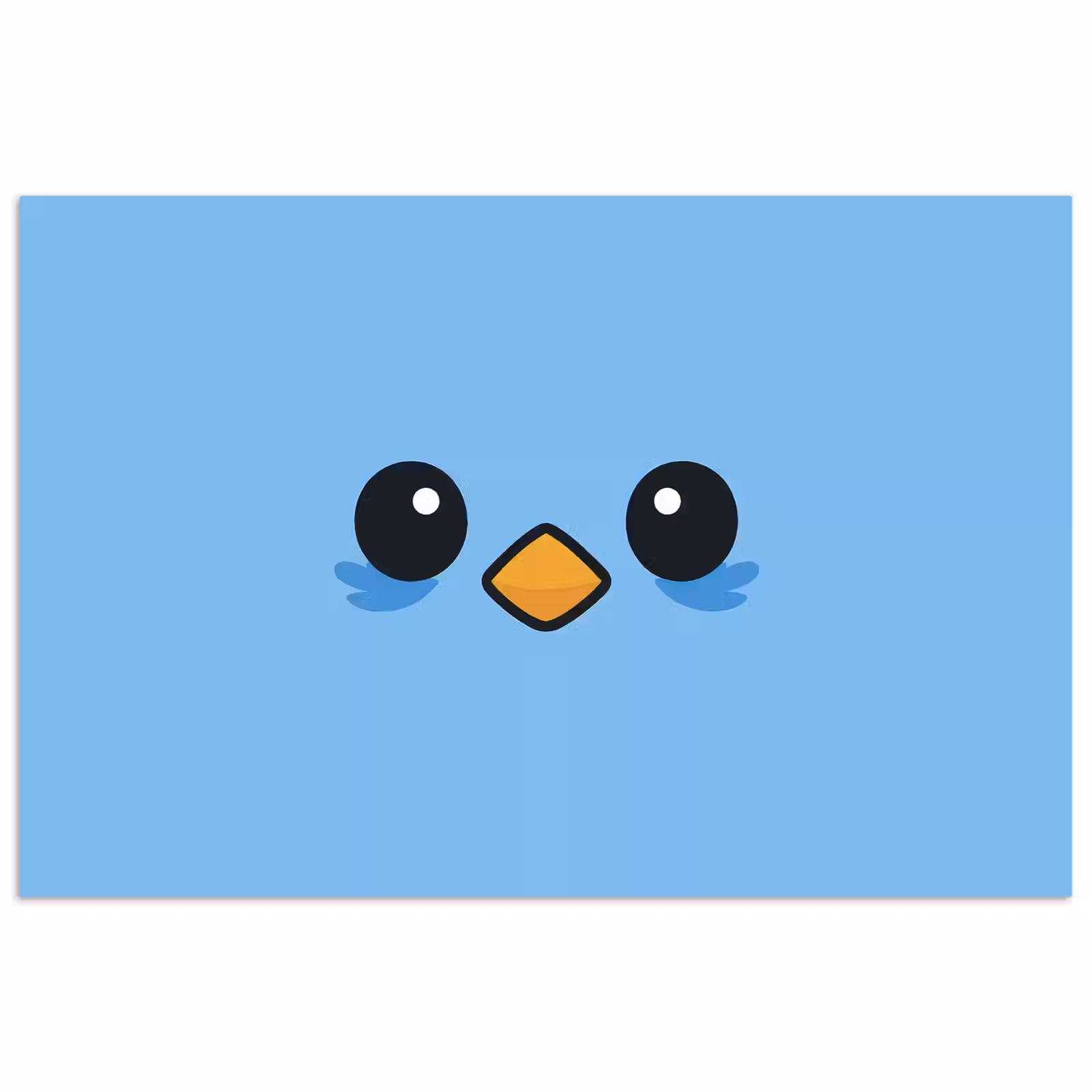 Poster - Vogel - Blauw - Eenvoudig — 1