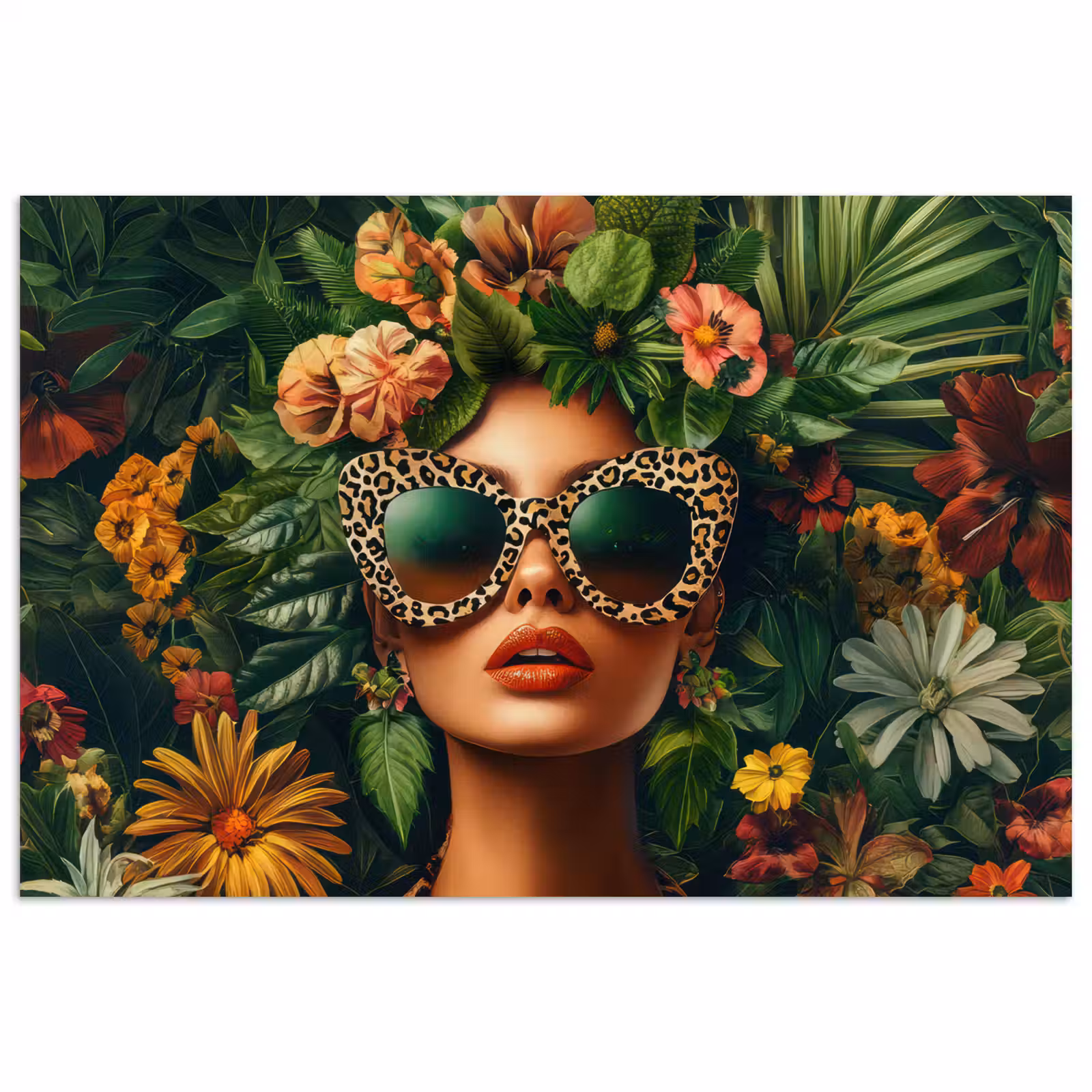 Poster - Vrouw - Panterprint - Jungle - Natuur - Luxe — 1
