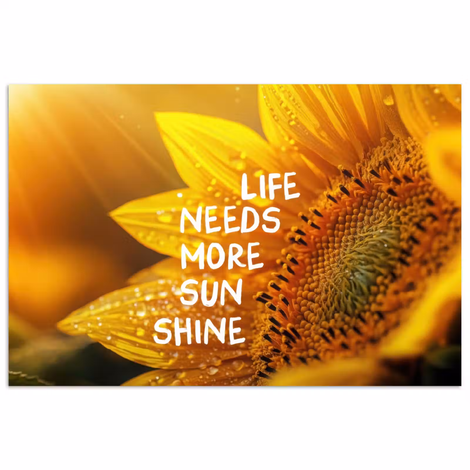 Poster - Zonnebloem - Close up - Geel - Quote — 1