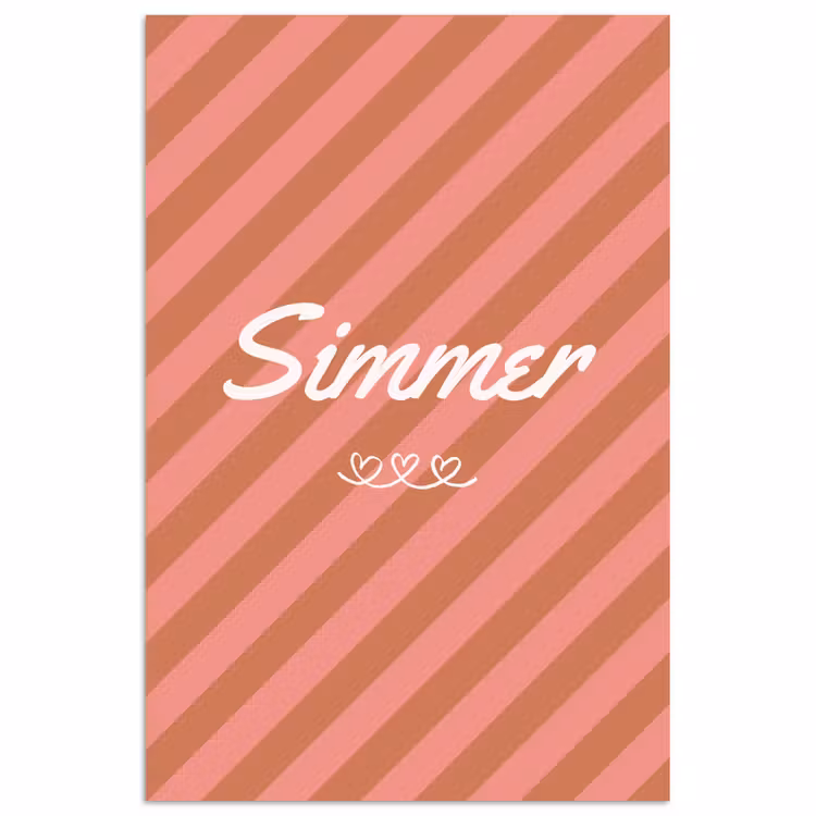 Poster - Simmer - Hartjes - Strepen - Roze — 1