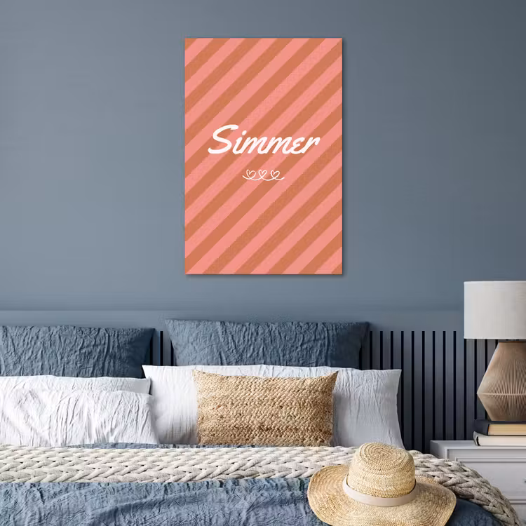 Poster - Simmer - Hartjes - Strepen - Roze — 3