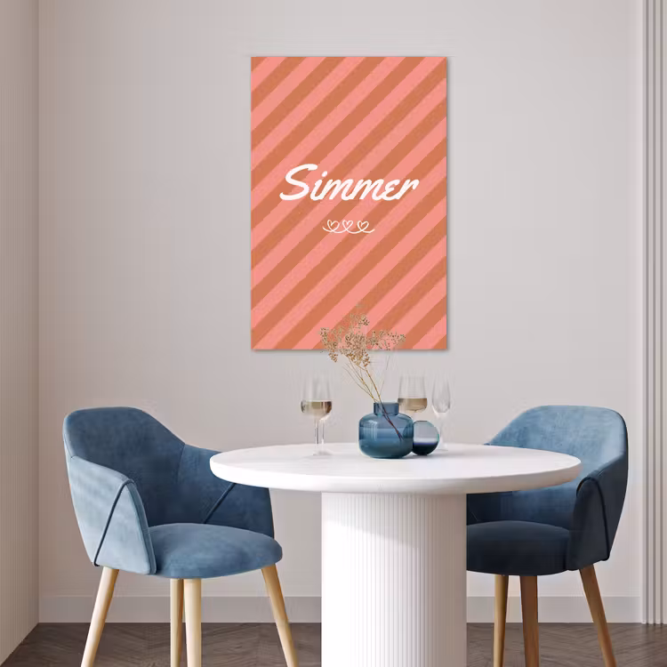Poster - Simmer - Hartjes - Strepen - Roze — 4