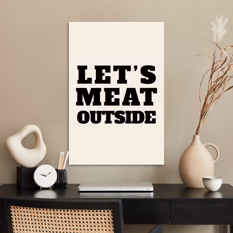 Poster - Tekst - Blokletters - Zwart - Vlees — 2