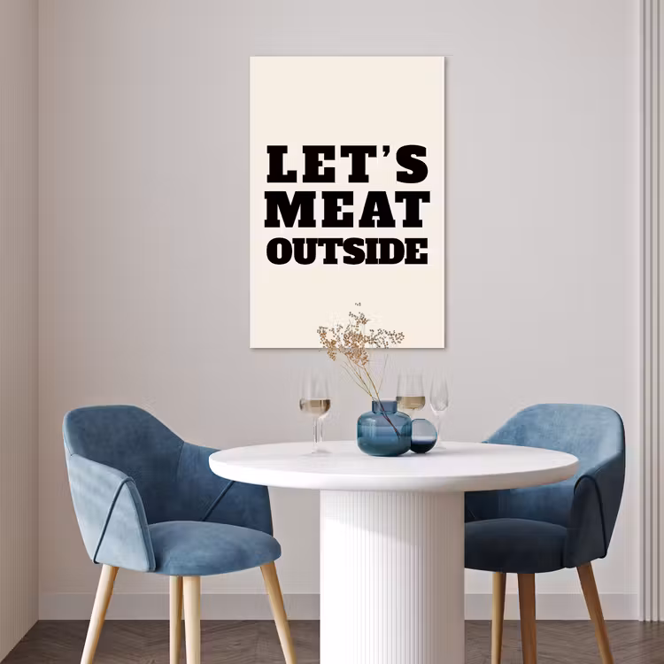 Poster - Tekst - Blokletters - Zwart - Vlees — 4