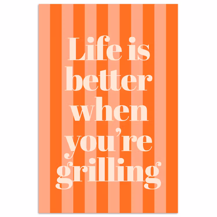 Poster - Tekst - Gestreept - Oranje - Zomer — 1