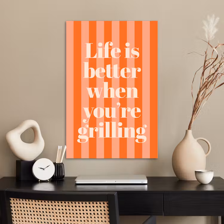 Poster - Tekst - Gestreept - Oranje - Zomer — 2