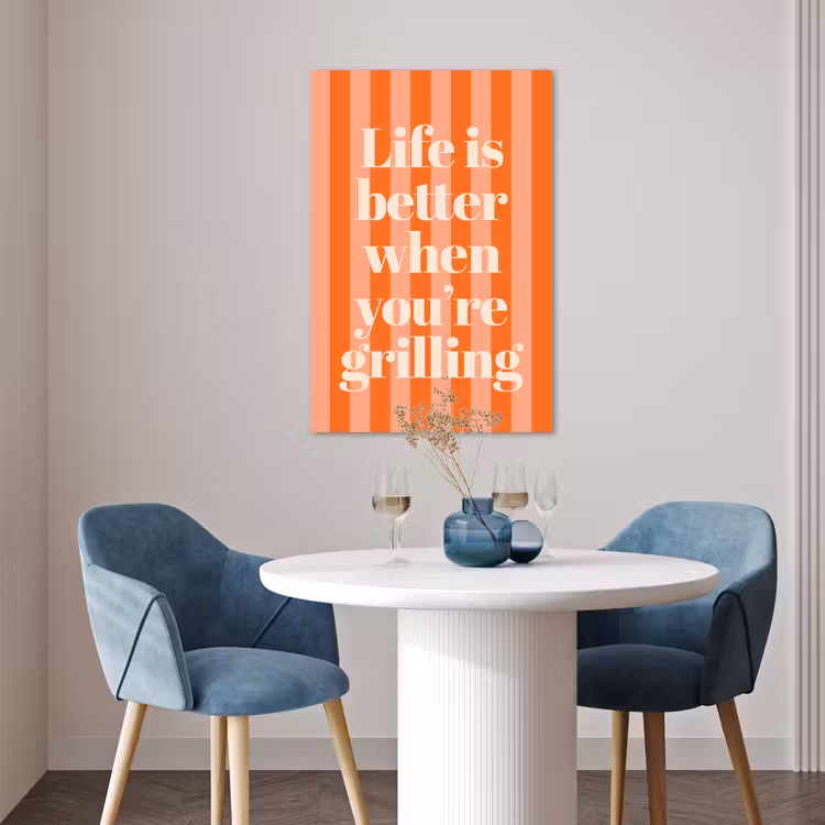 Poster - Tekst - Gestreept - Oranje - Zomer — 4