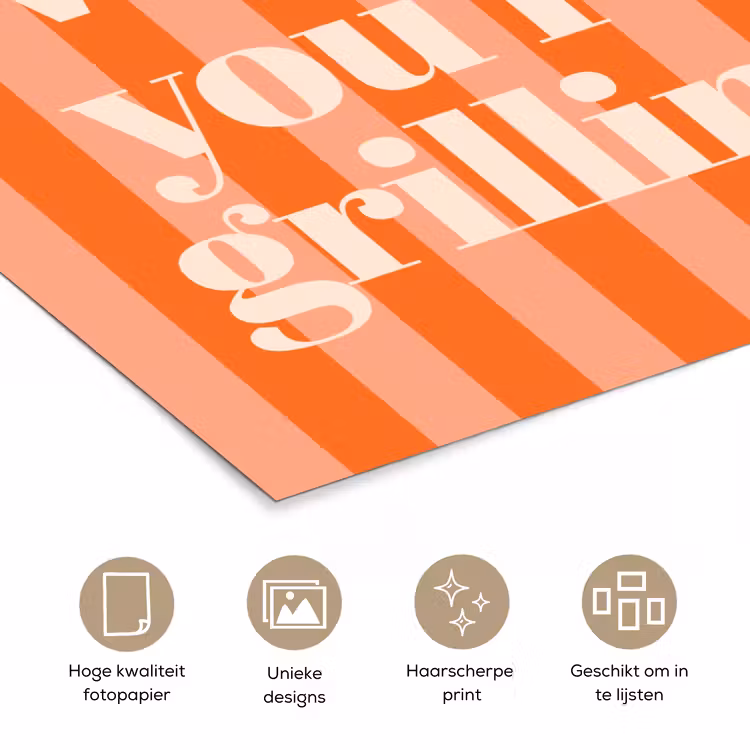 Poster - Tekst - Gestreept - Oranje - Zomer — 5