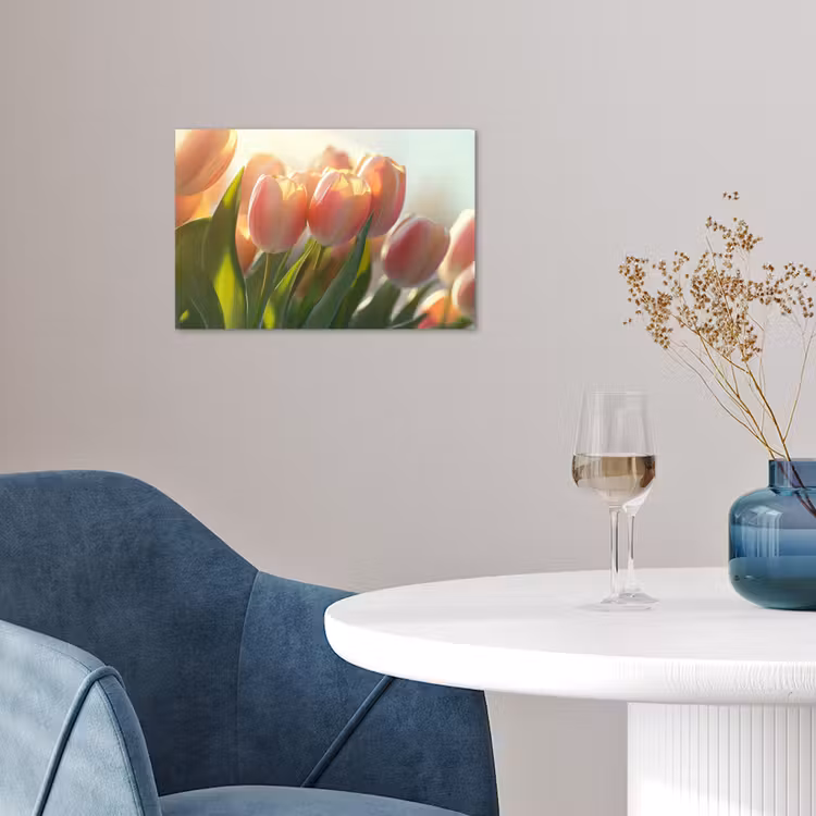 Poster - Tulpen - Roze - Zonnestralen — 4