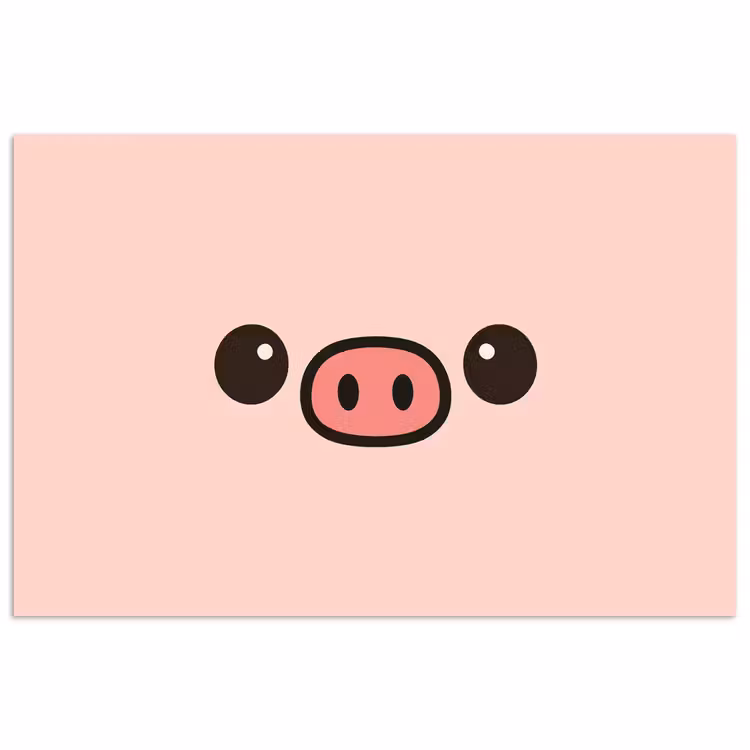 Poster - Varken - Roze - Minimalistisch — 1
