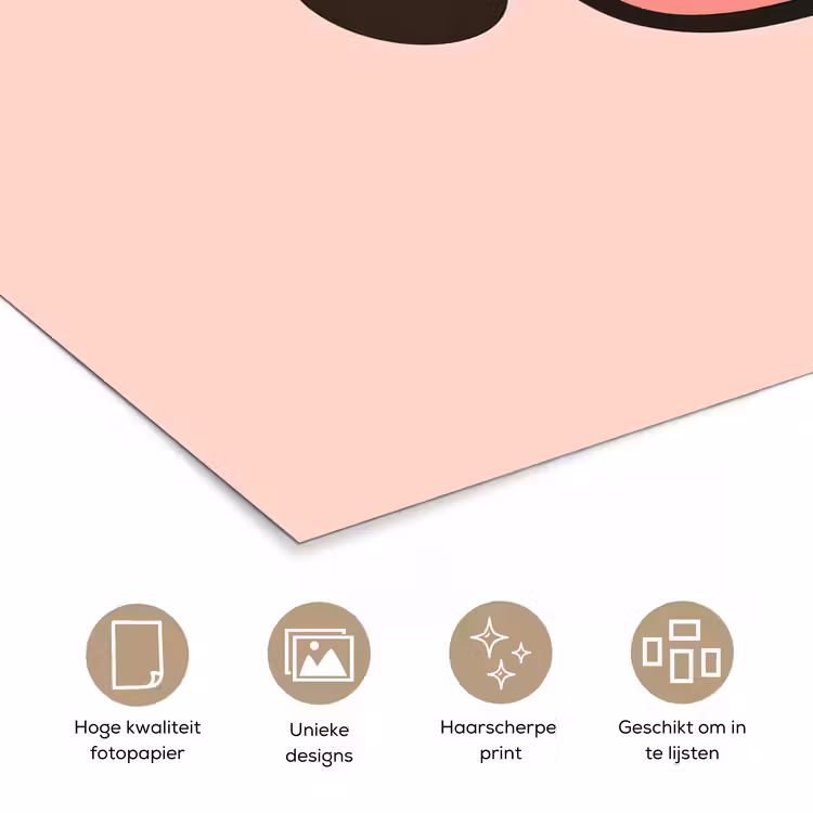 Poster - Varken - Roze - Minimalistisch — 5