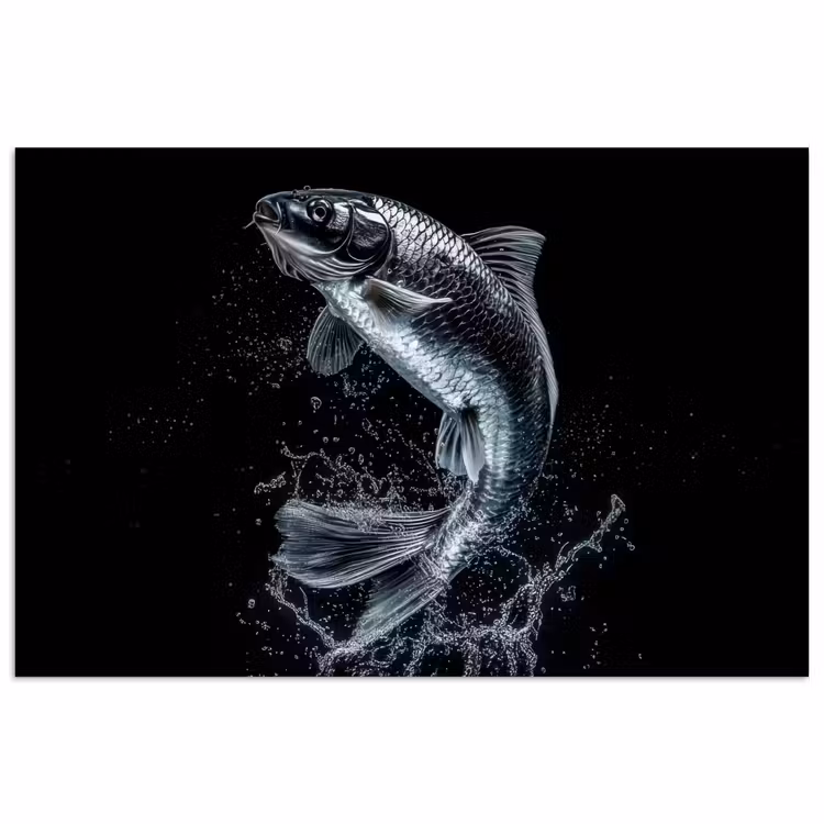Poster - Vis - Koi - Zwart - Water — 1