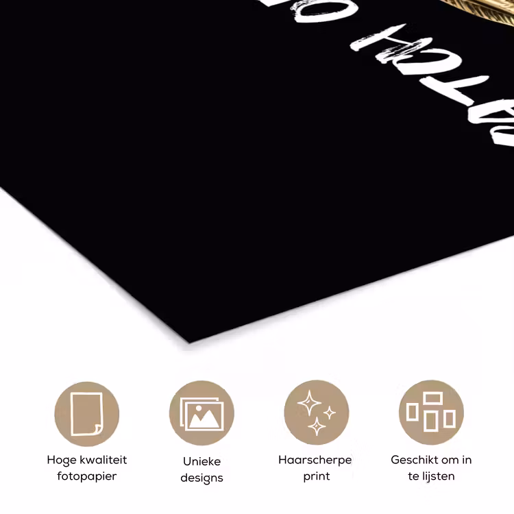 Poster - Vis - Zwart - Goud - Tekst — 5