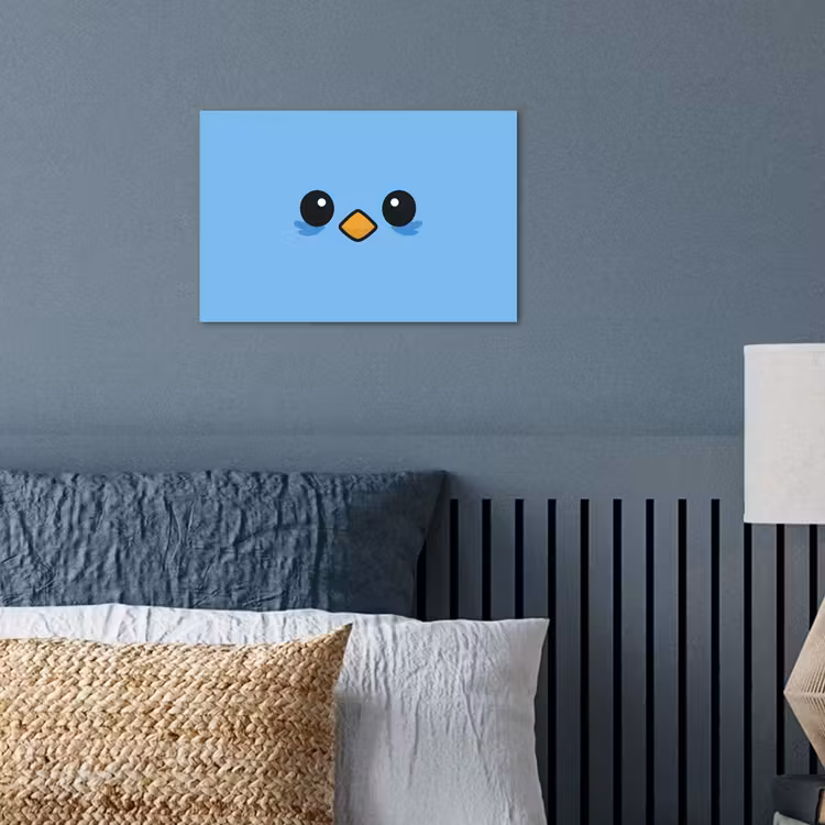 Poster - Vogel - Blauw - Eenvoudig — 3
