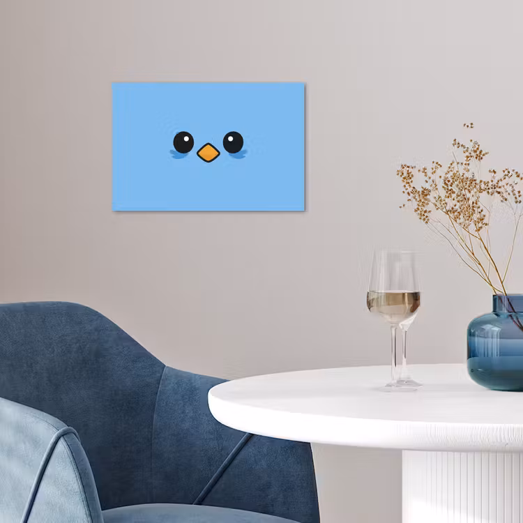 Poster - Vogel - Blauw - Eenvoudig — 4