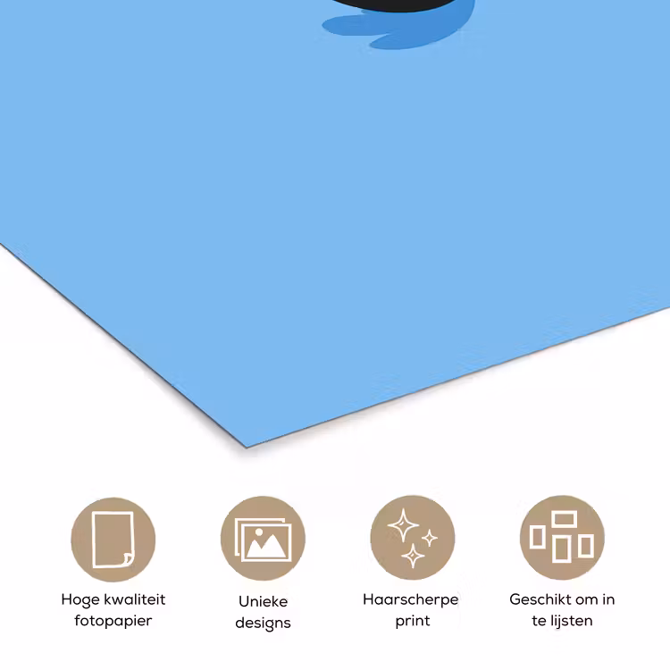 Poster - Vogel - Blauw - Eenvoudig — 5