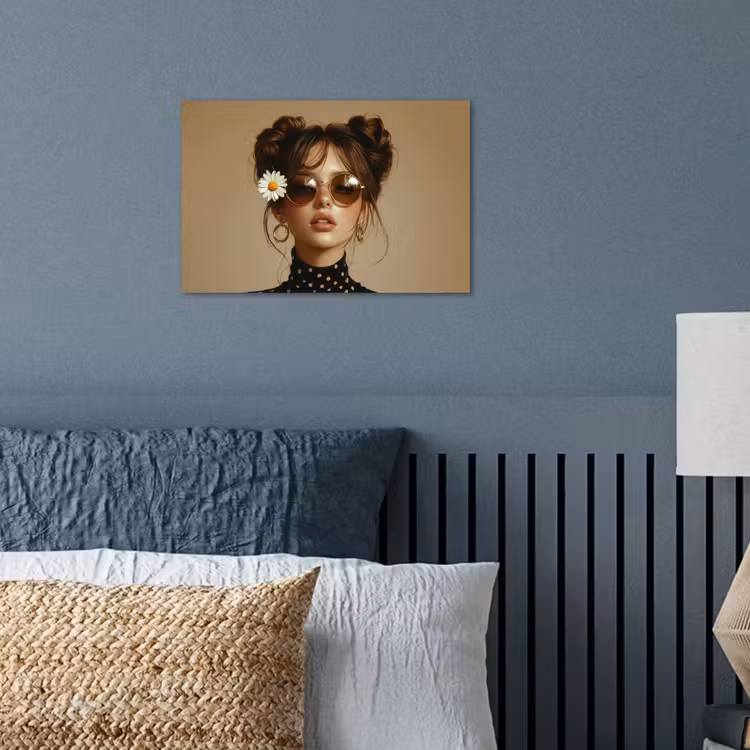 Poster - Vrouw - Beige - Bloem - Modern - Portret — 3